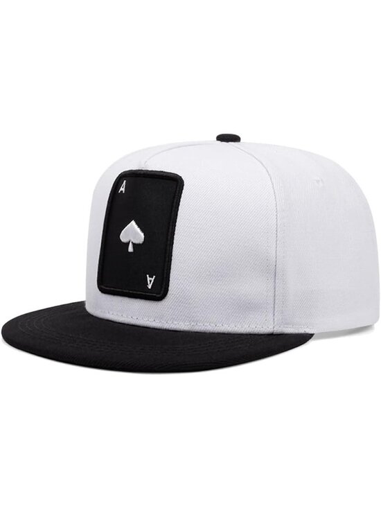 Unisex Poker White Snapback Hat Hip Hop Style Colorful Adjustable Baseball Cap